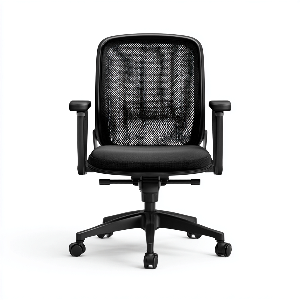 Sedia da ufficio in rete-metallo 64x64x105 cm - nero - design moderno-Placidin