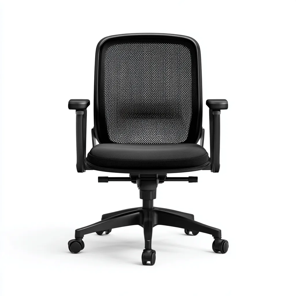 Sedia da ufficio in rete-metallo 64x64x105 cm - nero - design moderno-Placidin