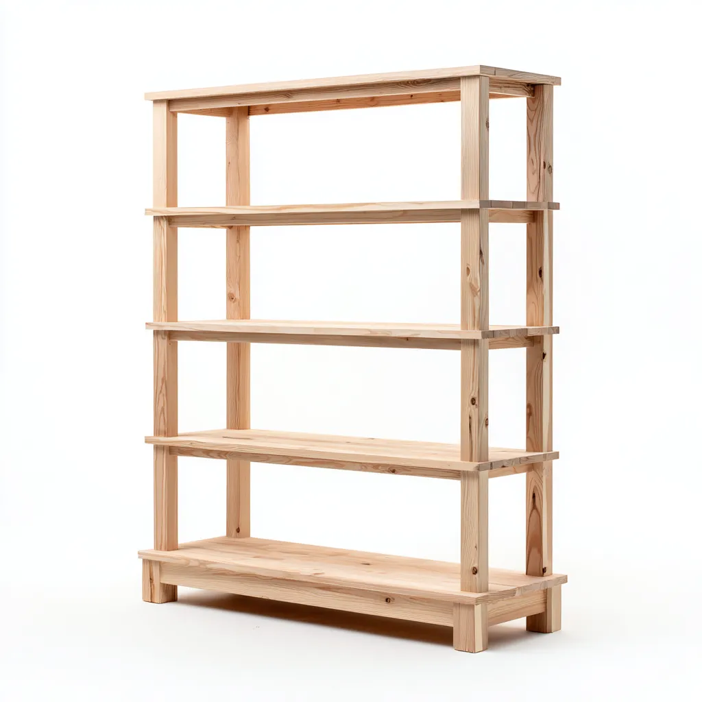 Libreria legno 80x30x160 cm - colore naturale - design semplice-Placidin