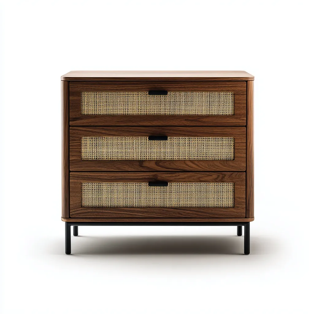 Cassettiera in legno 80x40x90 cm - marrone-naturale - design moderno-Placidin