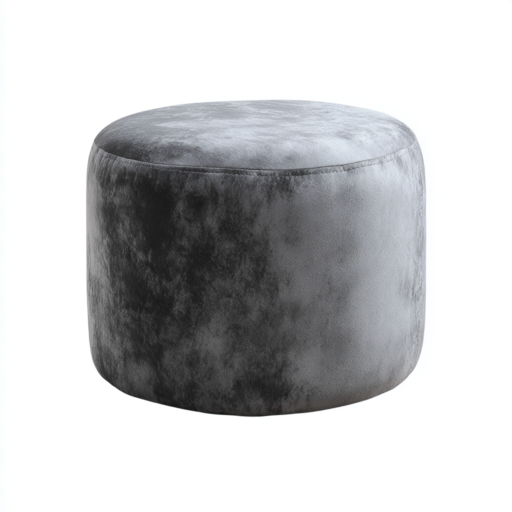 Pouf velluto 40x40x45 cm grigio per soggiorno design moderno-Placidin
