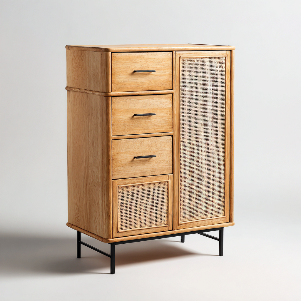 Scarpiera legno 60x30x120 cm - legno chiaro - design moderno per ingresso-Placidin