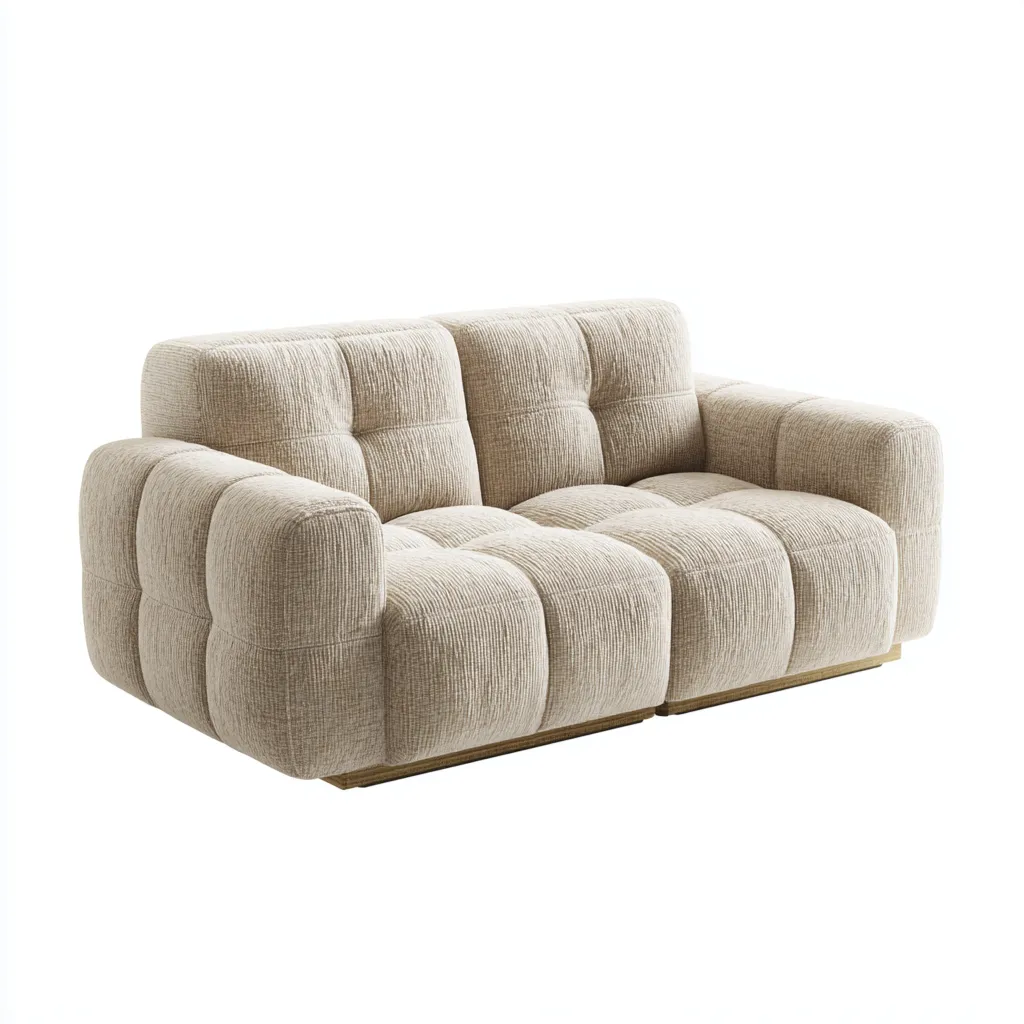 Divano a due posti tessuto 165x100x88 cm - beige - design moderno-Placidin