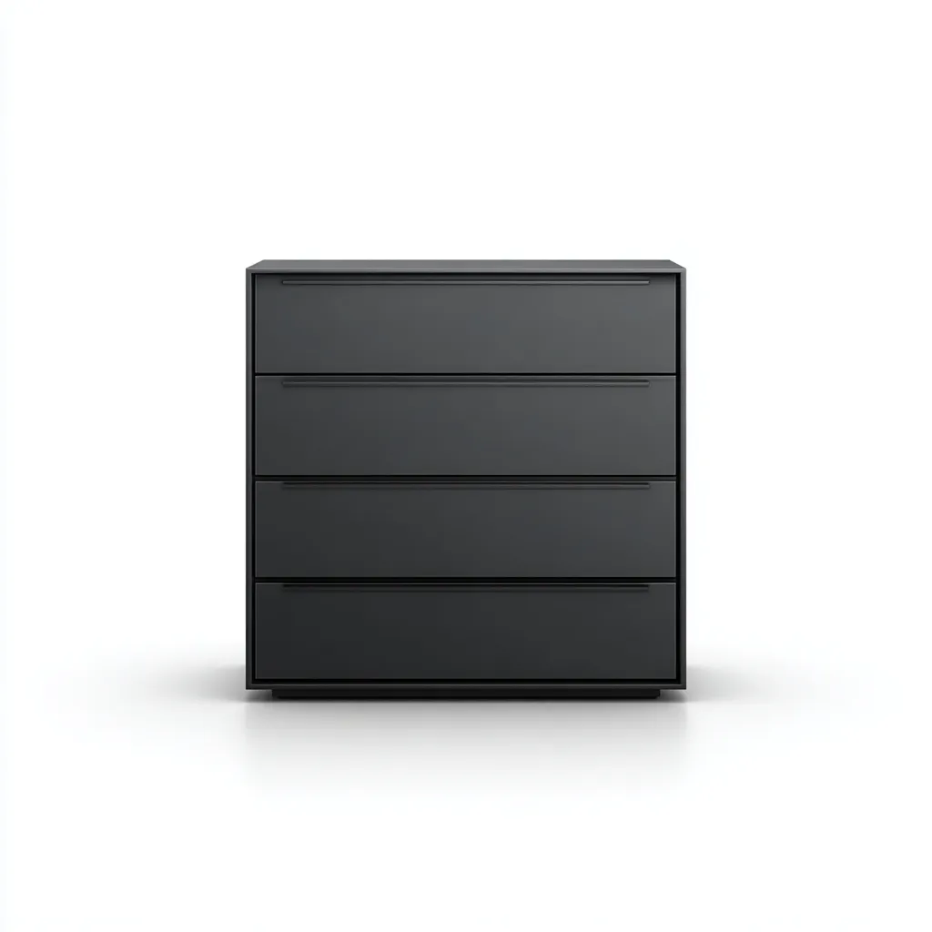 Cassettiera moderna 80x40x95 cm - nero opaco - design minimalista-Placidin