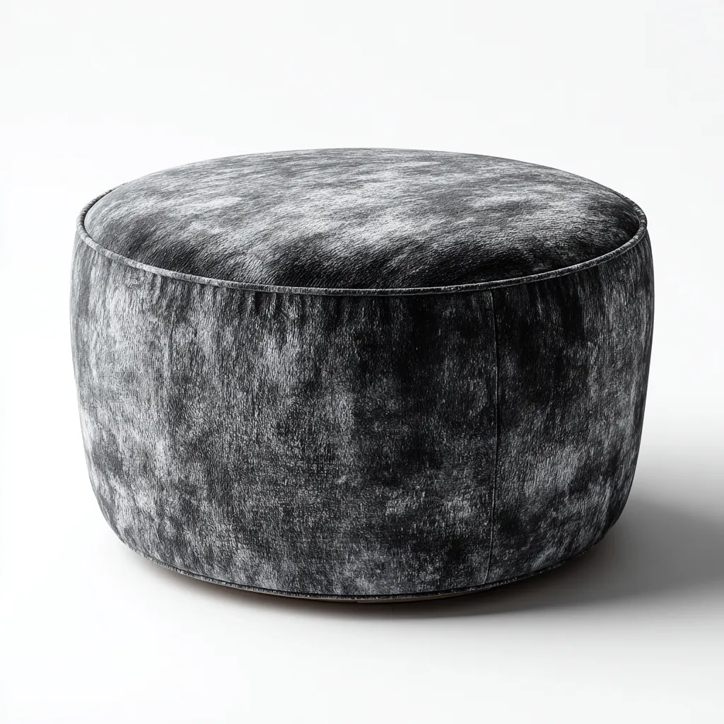 Pouf velluto 55x55x42 cm - grigio scuro - stile moderno-Placidin