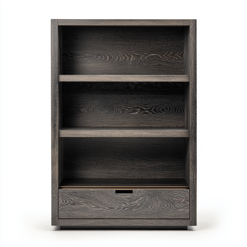 Libreria in legno composito 75x30x140 cm - rovere scuro - design moderno-Placidin