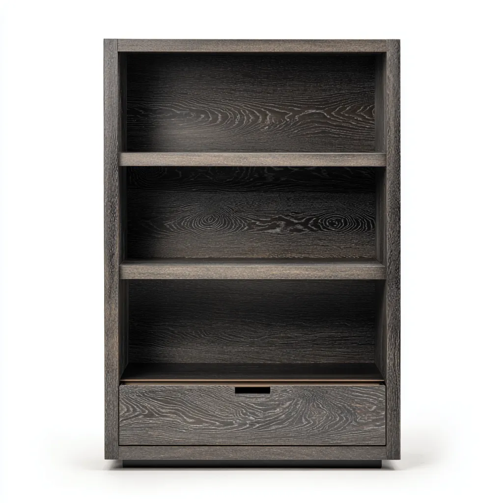 Libreria in legno composito 75x30x140 cm - rovere scuro - design moderno-Placidin