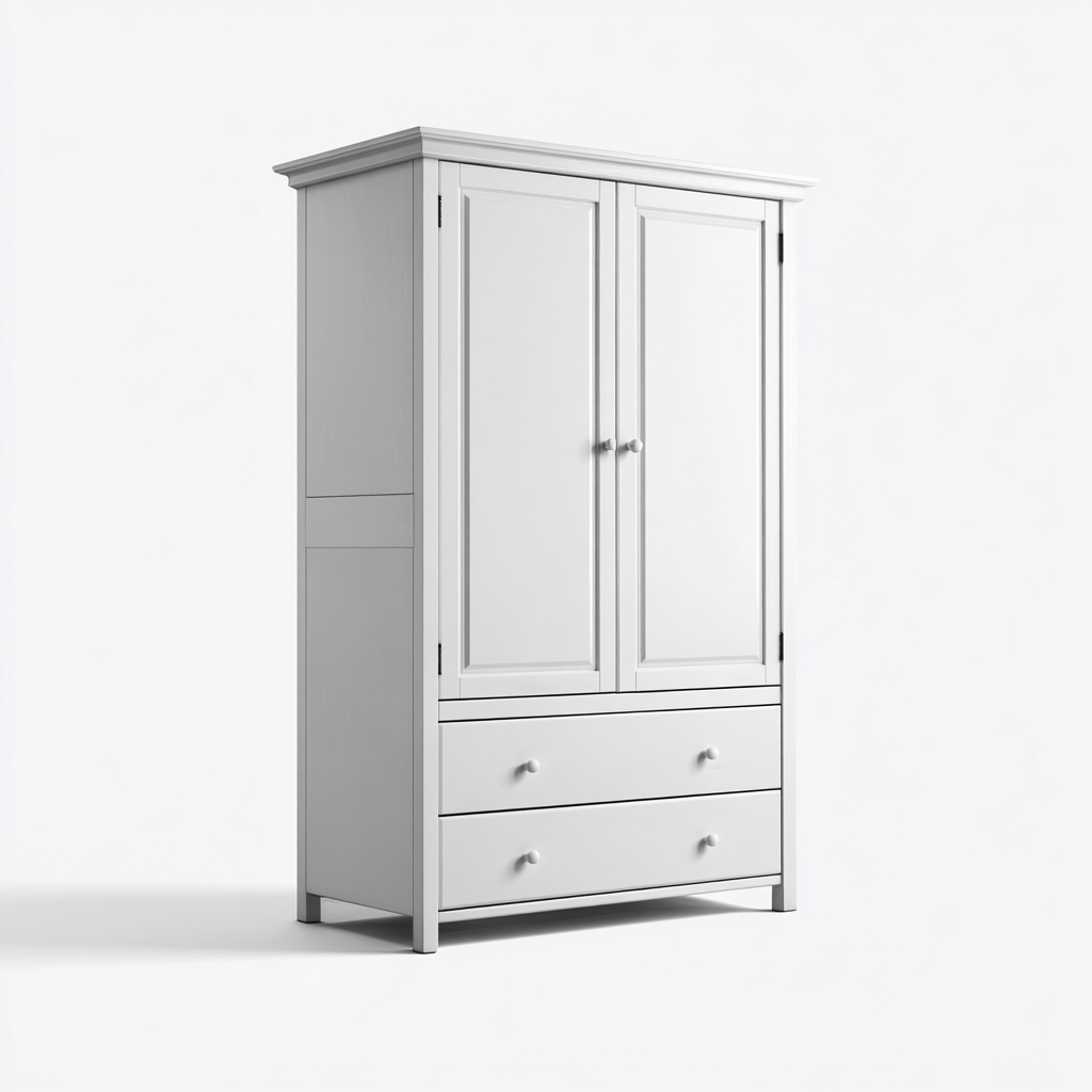 Armadio legno 100x50x180 cm bianco per camera da letto design moderno-Placidin