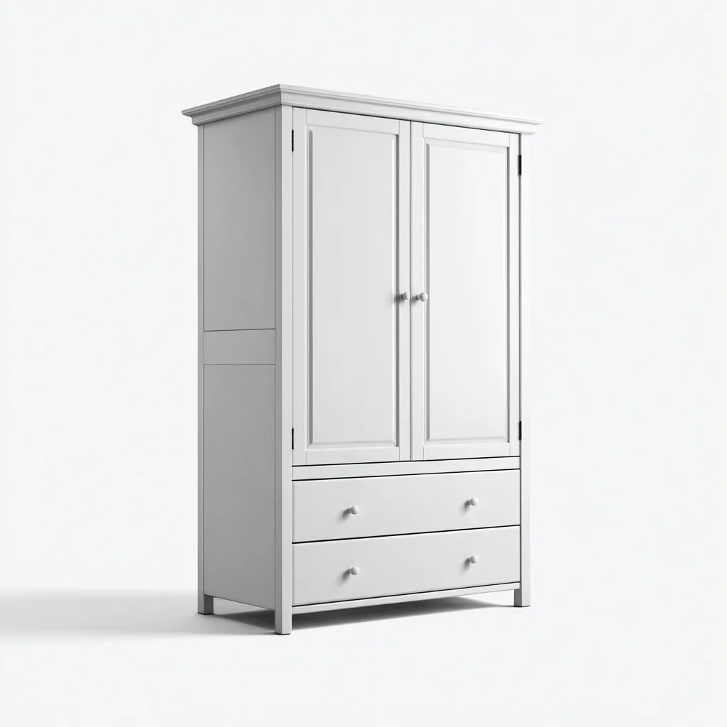 Armadio legno 100x50x180 cm bianco per camera da letto design moderno-Placidin