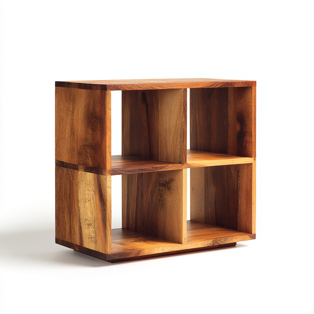 Libreria legno 50x30x60 cm - noce - stile moderno-Placidin