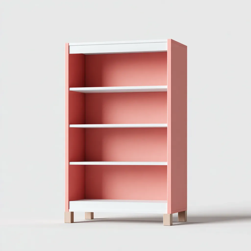 Libreria in legno composito 70x30x130 cm - rosa-bianco-rovere - design moderno-Placidin