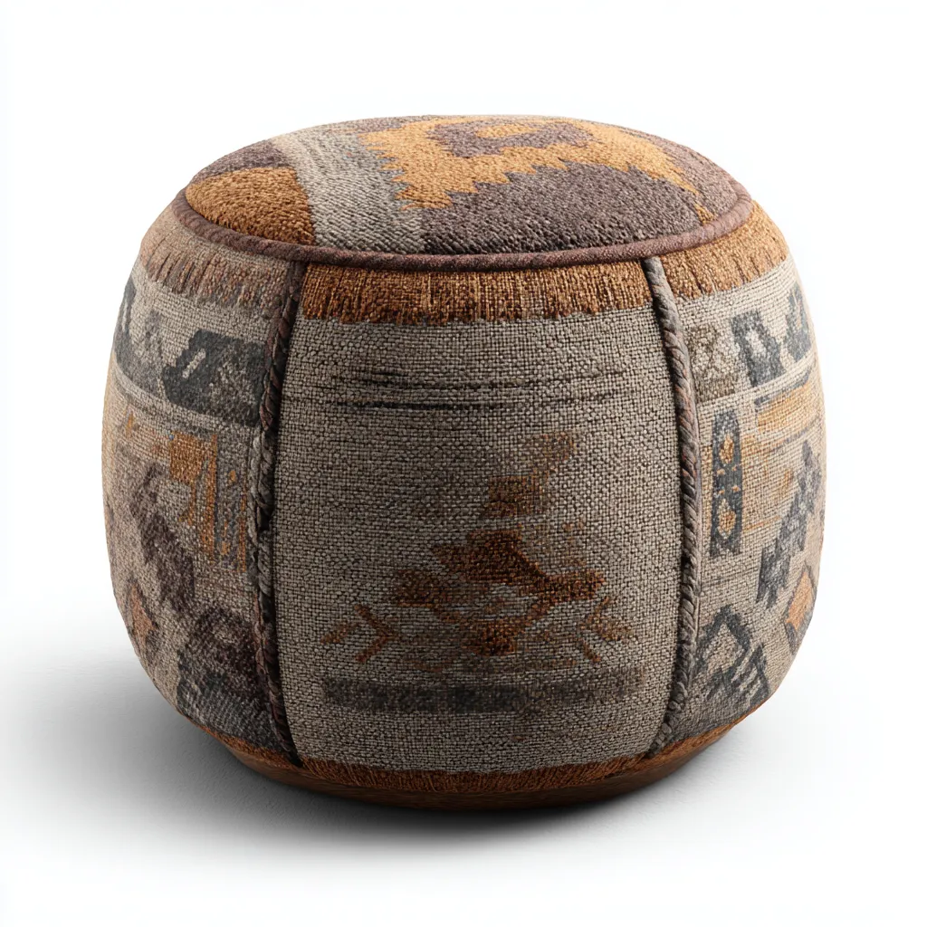 Pouf in tessuto con motivi 40x40x40 cm - multicolore - design etnico-Placidin