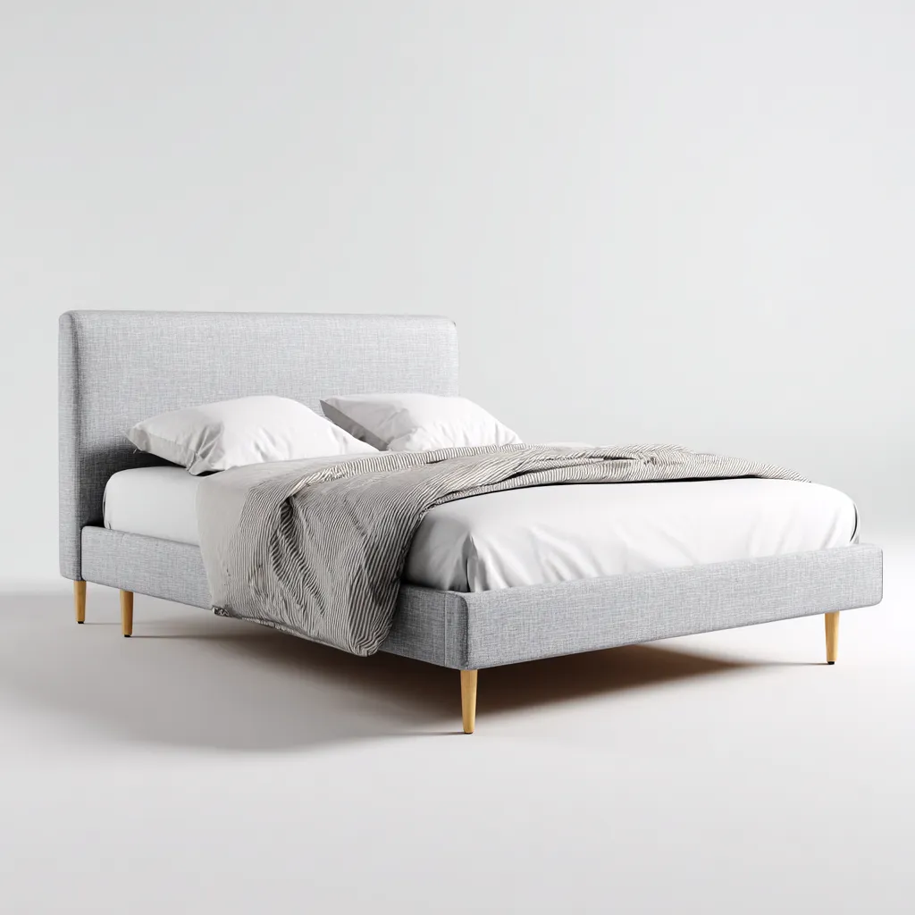 Letto matrimoniale tessuto 210x160x105 cm - grigio - design moderno-Placidin