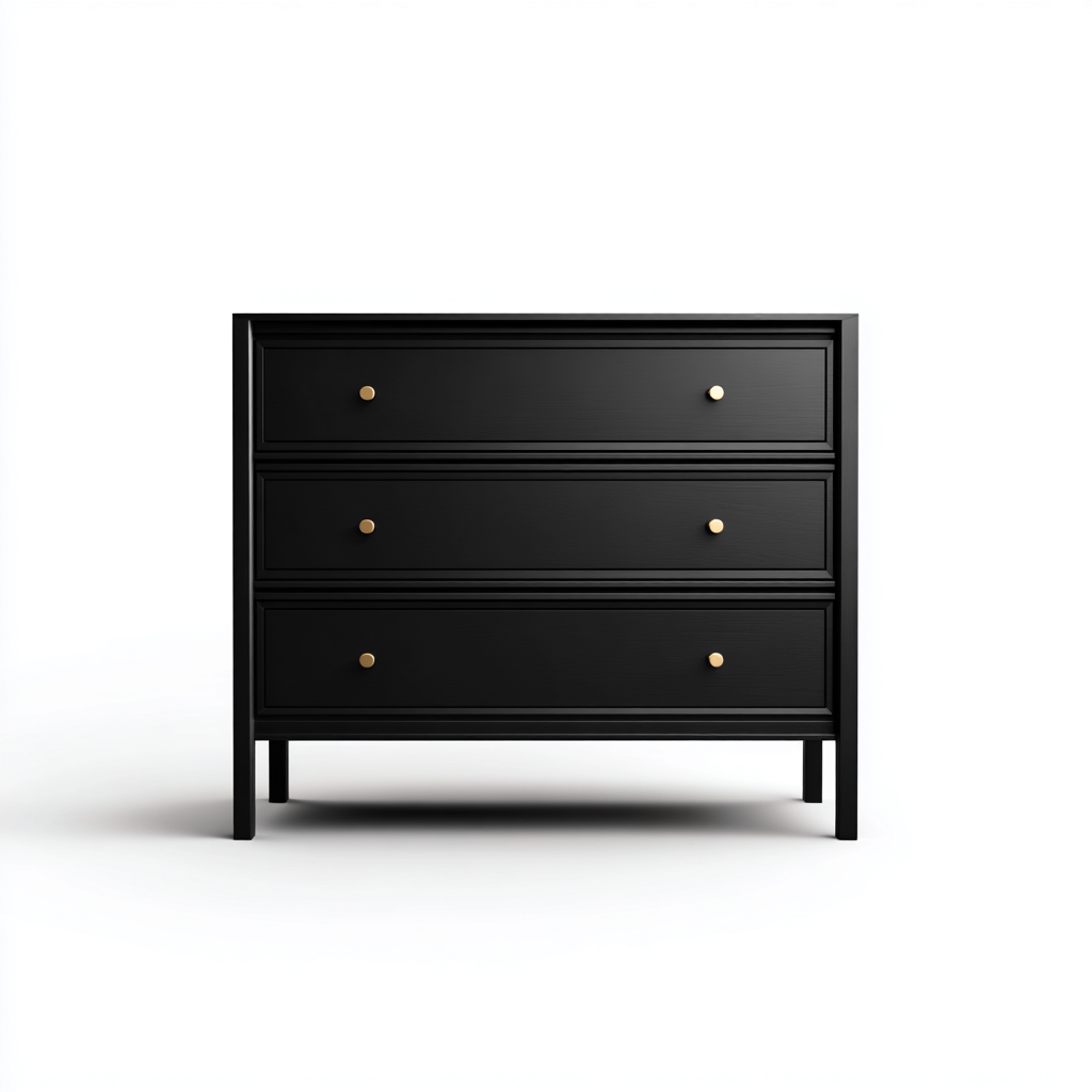 Cassettiera legno 80x40x90 cm nero per camera da letto design moderno-Placidin