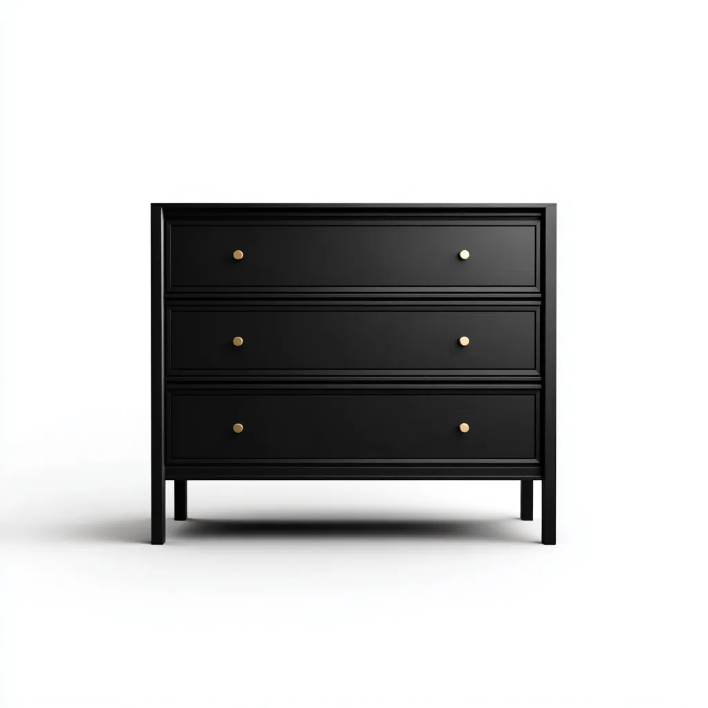 Cassettiera legno 80x40x90 cm nero per camera da letto design moderno-Placidin