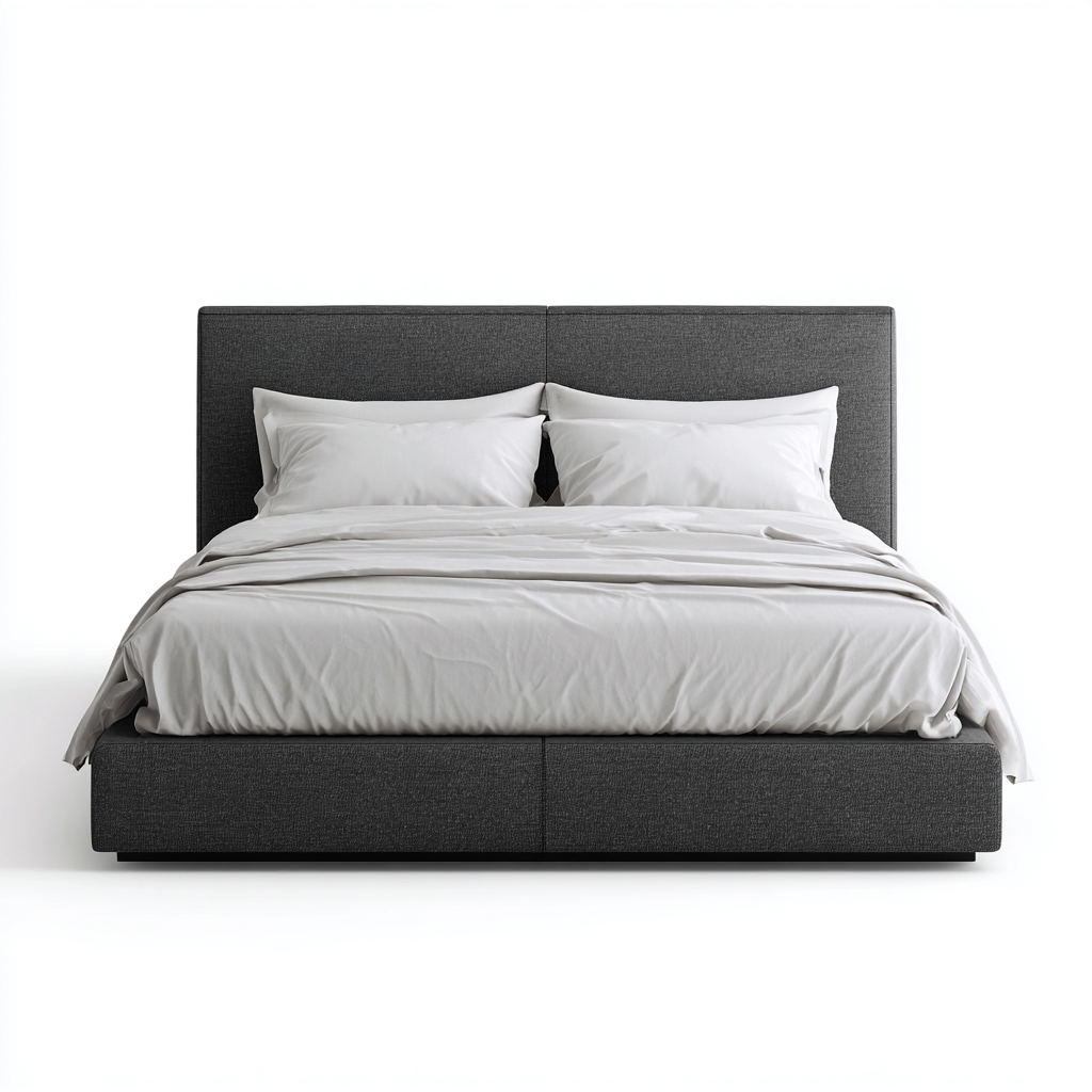 Letto matrimoniale tessuto 215x165x115 cm - grigio - design moderno-Placidin