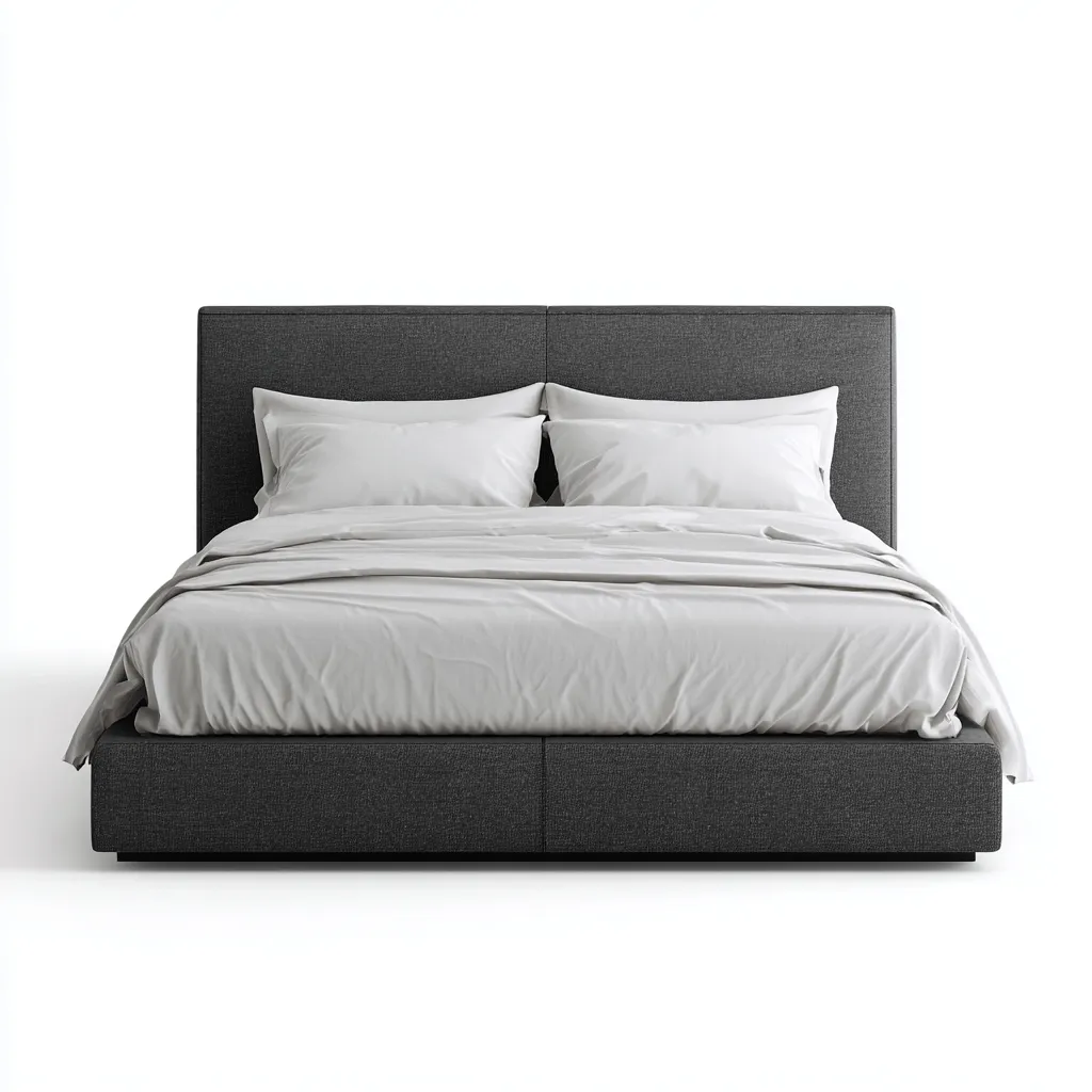 Letto matrimoniale tessuto 215x165x115 cm - grigio - design moderno-Placidin