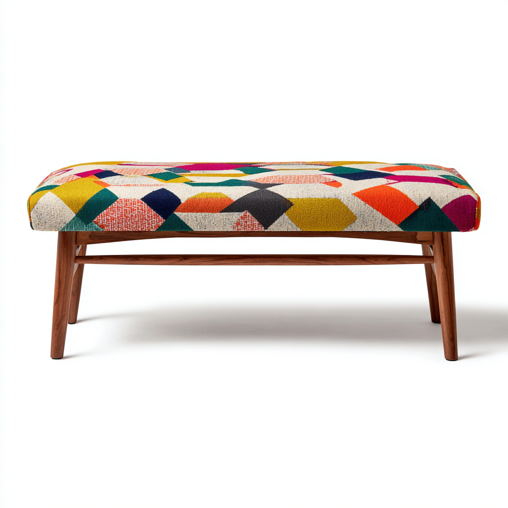 Panca da ingresso in tessuto 110x40x45 cm - multicolore - design moderno-Placidin