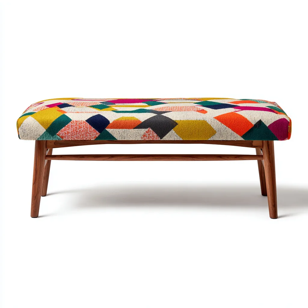 Panca da ingresso in tessuto 110x40x45 cm - multicolore - design moderno-Placidin