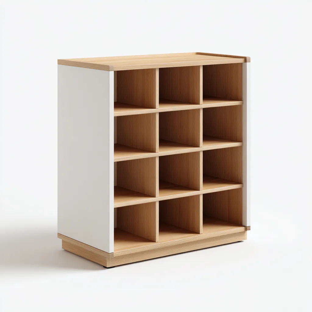 Scarpiera legno-bianco 75x35x95 cm - bianco-natura - stile moderno-Placidin