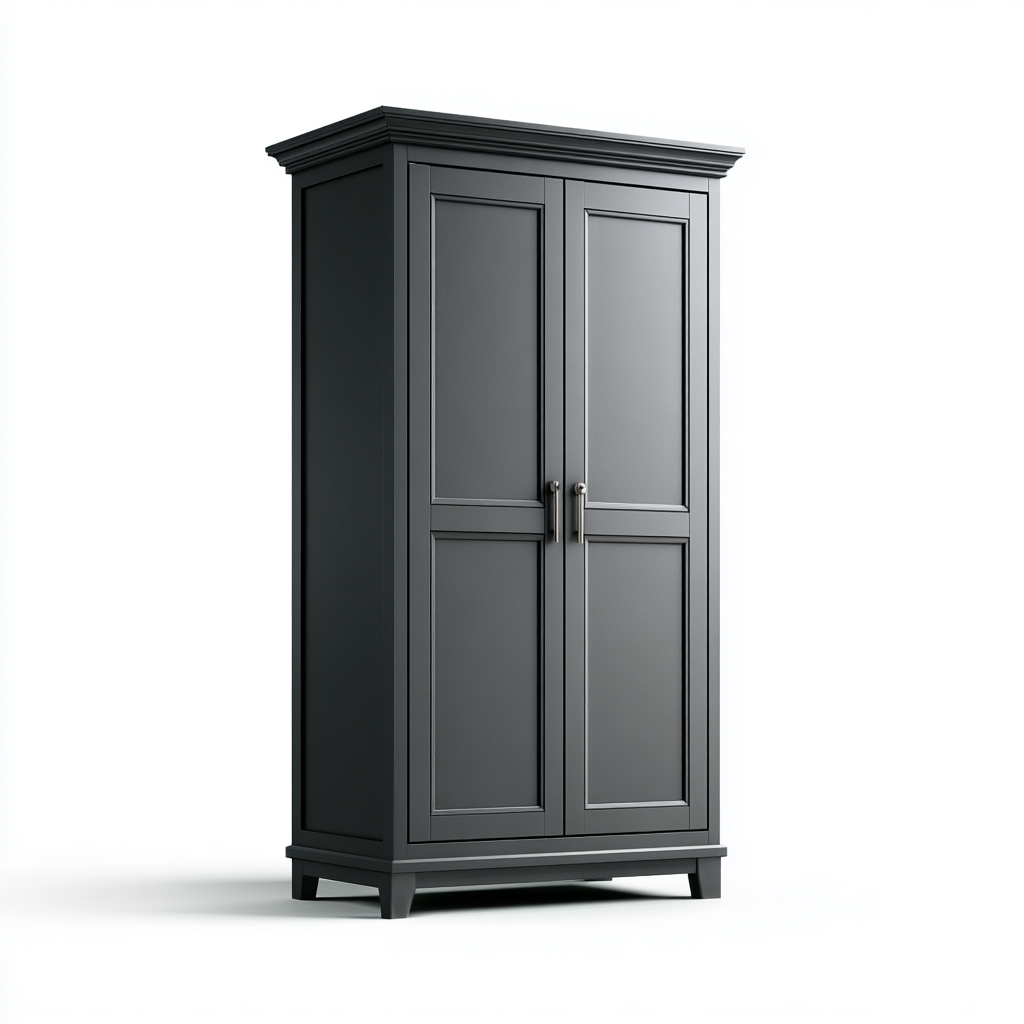 Armadio legno 110x60x190 cm - nero - design classico-Placidin