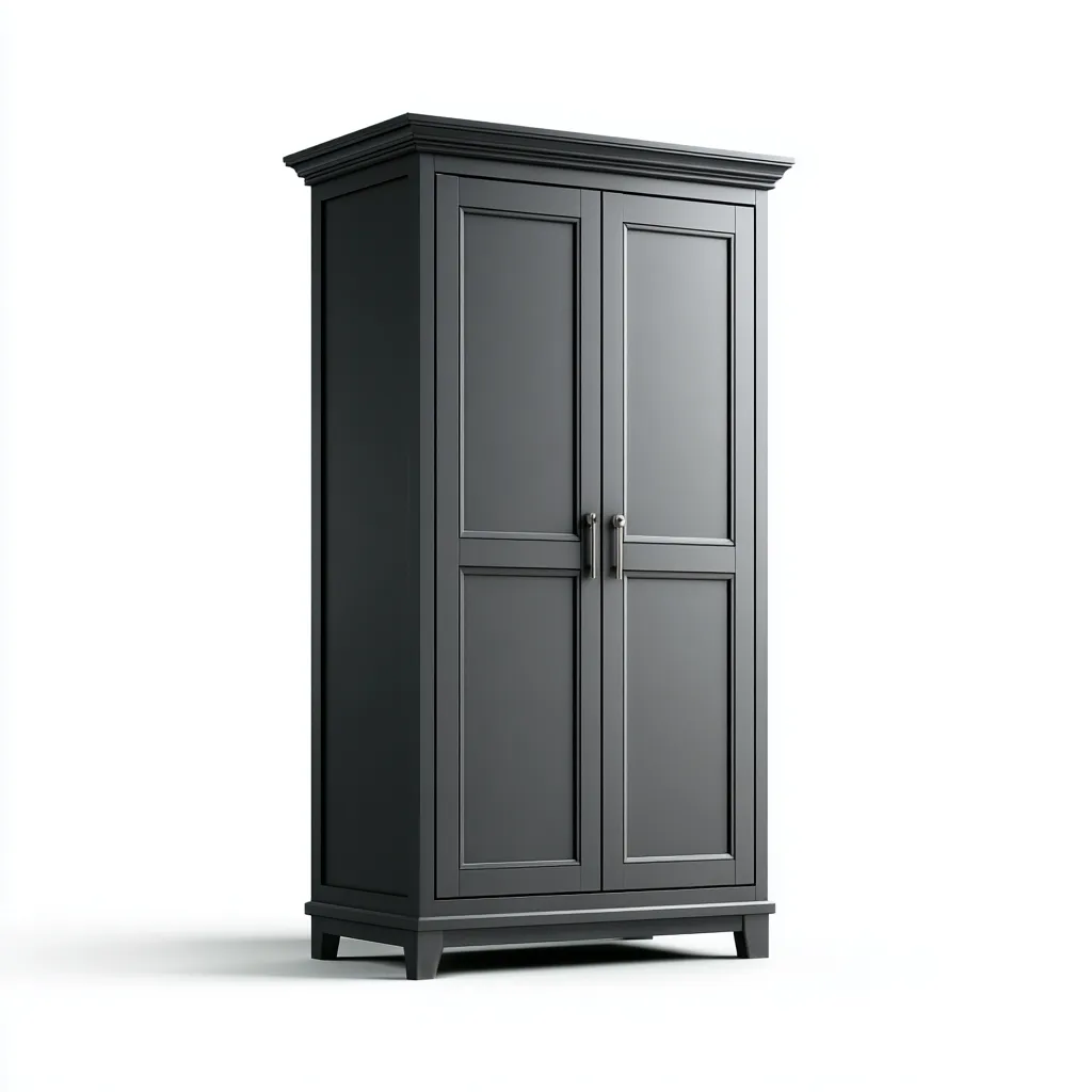 Armadio legno 110x60x190 cm - nero - design classico-Placidin