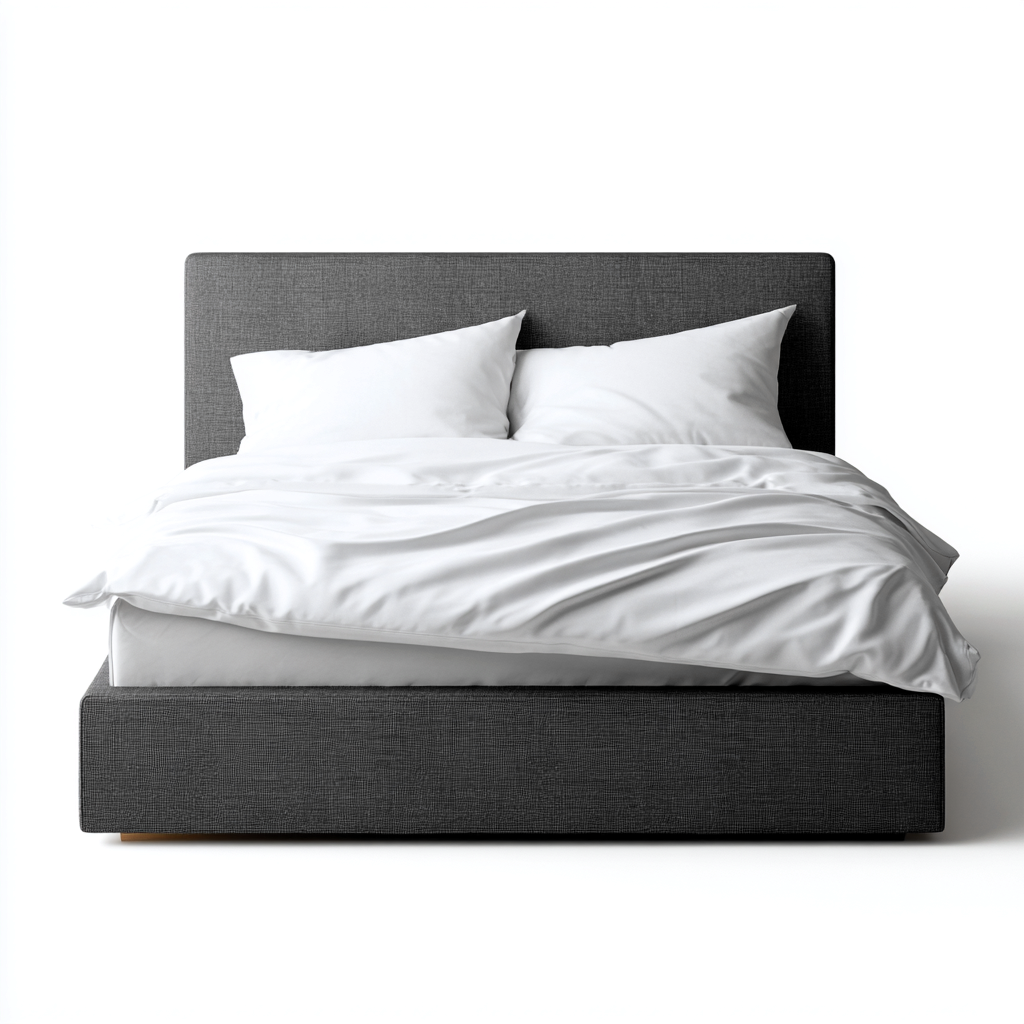 Letto matrimoniale imbottito 210x160x110 cm - colore grigio - design moderno-Placidin