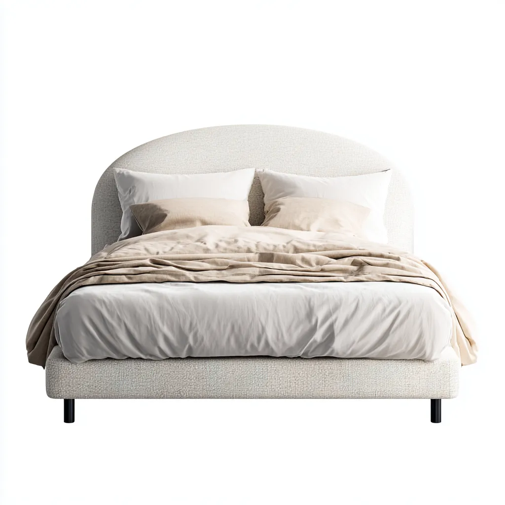 Letto matrimoniale imbottito 215x165x115 cm - beige chiaro - design moderno-Placidin