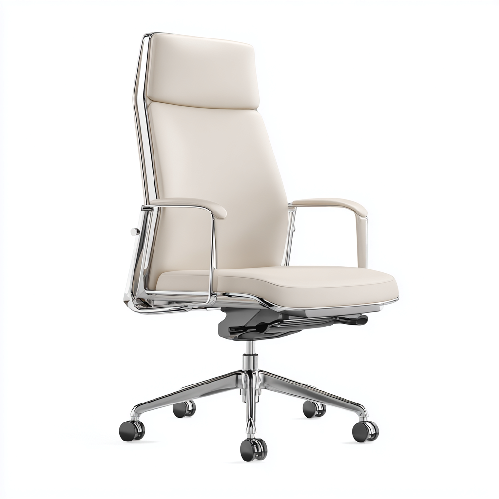 Sedia da ufficio ergonomica 65x65x120 cm - beige - design moderno-Placidin