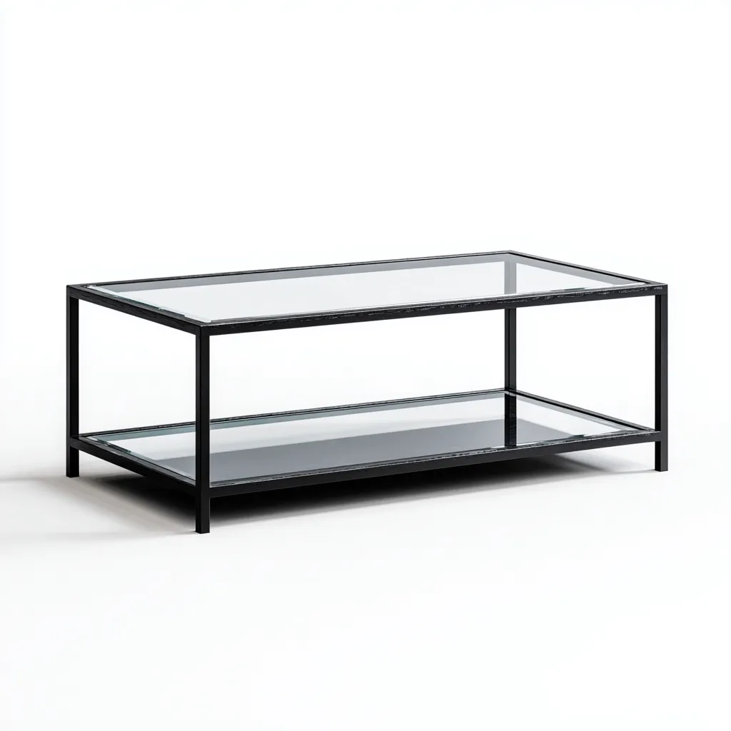 Tavolino da caffè vetro 110x55x45 cm - nero - design moderno-Placidin