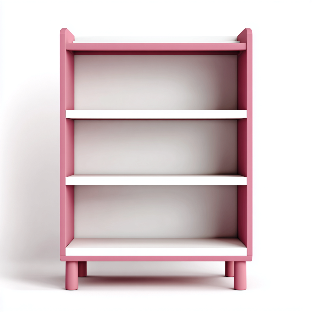 Libreria 60x30x90 cm - rosa-bianco - design moderno per cameretta-Placidin