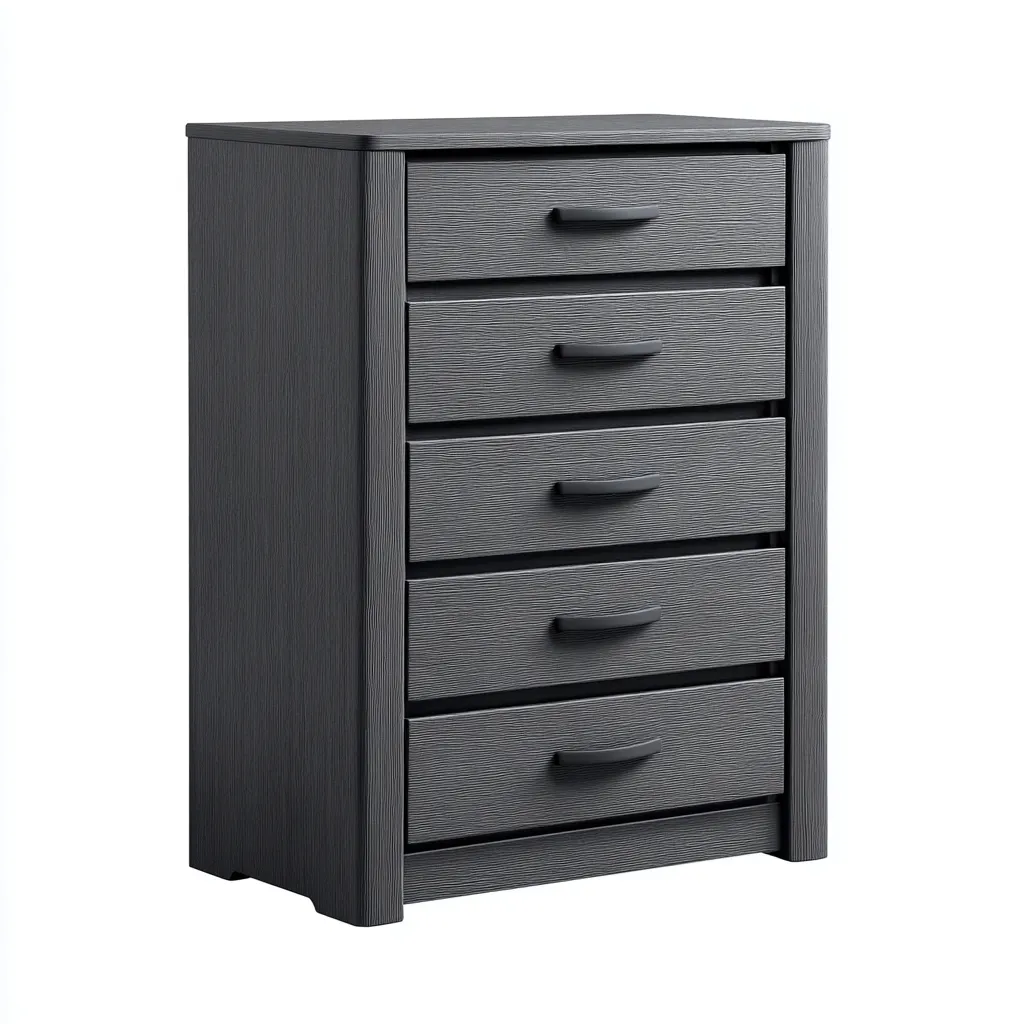 Cassettiera in legno 70x40x115 cm - nero - stile moderno-Placidin