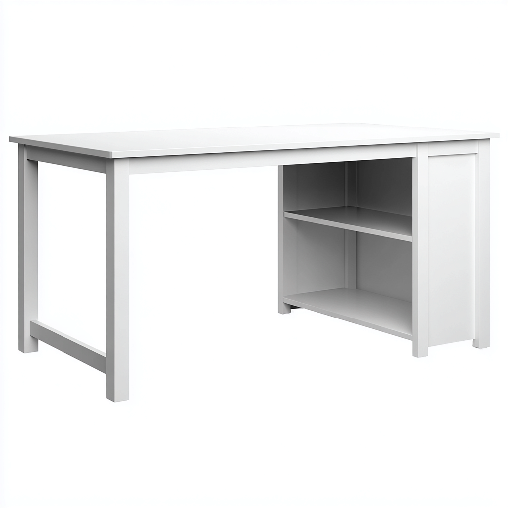 Scrivania 120x60x75 cm - bianca - design moderno-Placidin