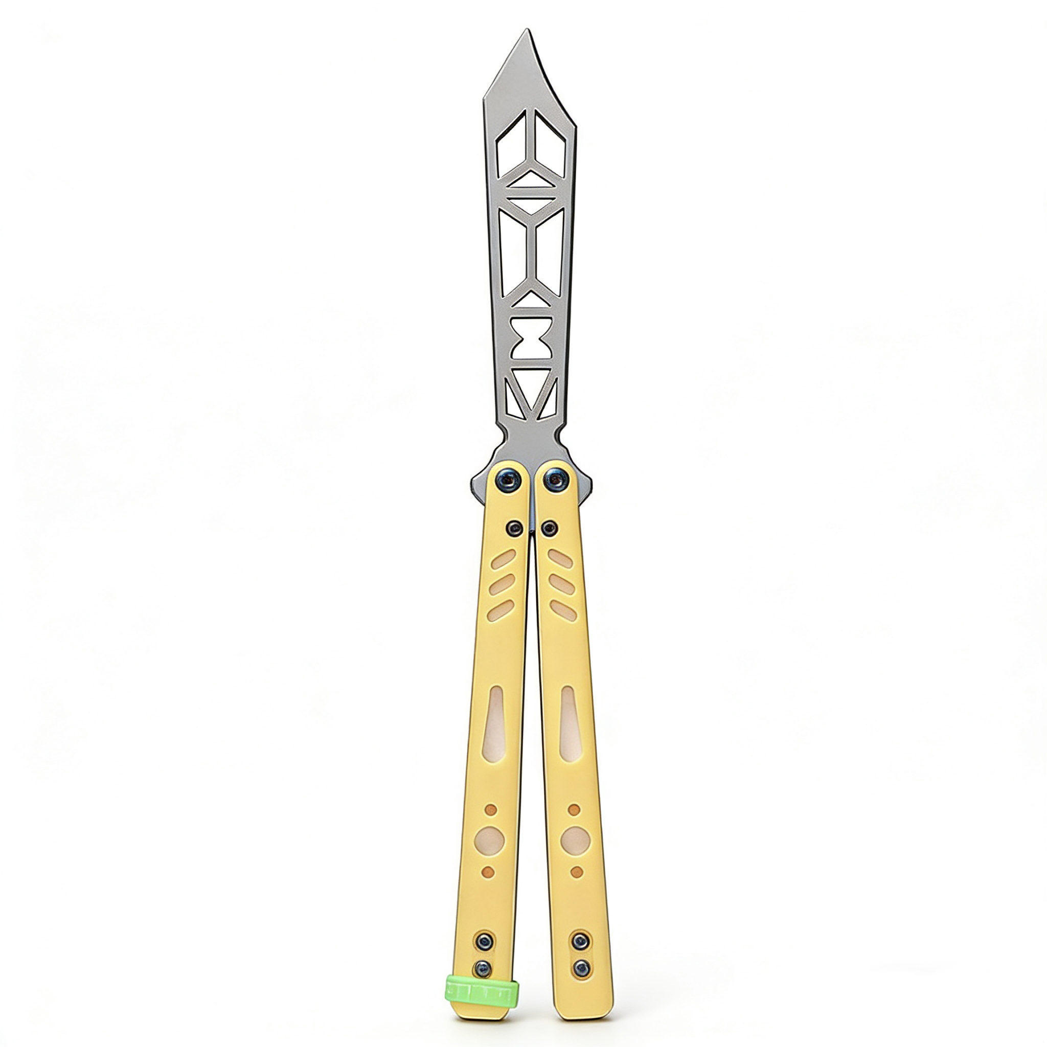 New Version Butterfly Training Knife (Unsharpened Blade) - Stainless Steel Liner with Dual-Texture PC Sandwich Scales