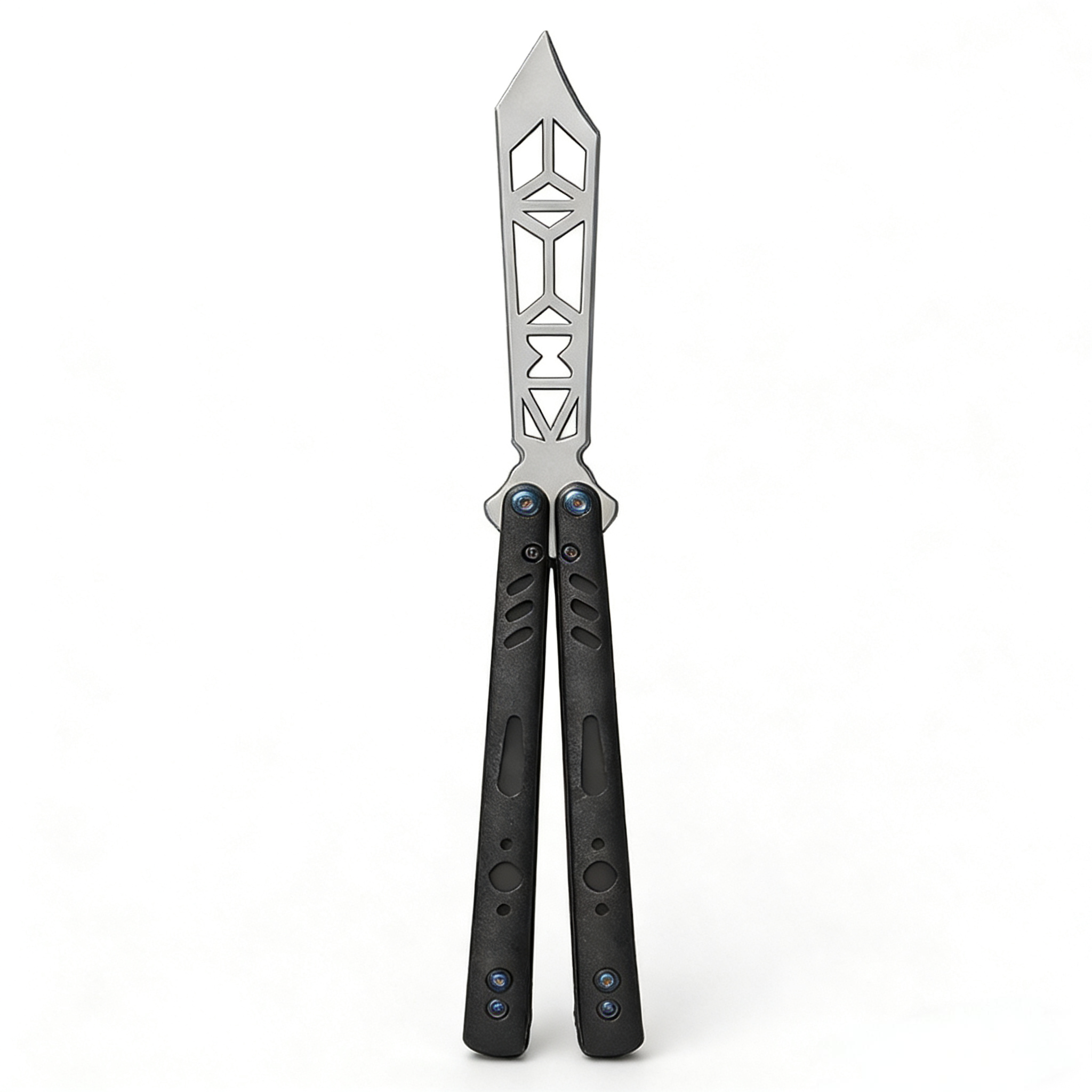 New Version Butterfly Training Knife (Unsharpened Blade) - Stainless Steel Liner with Dual-Texture PC Sandwich Scales