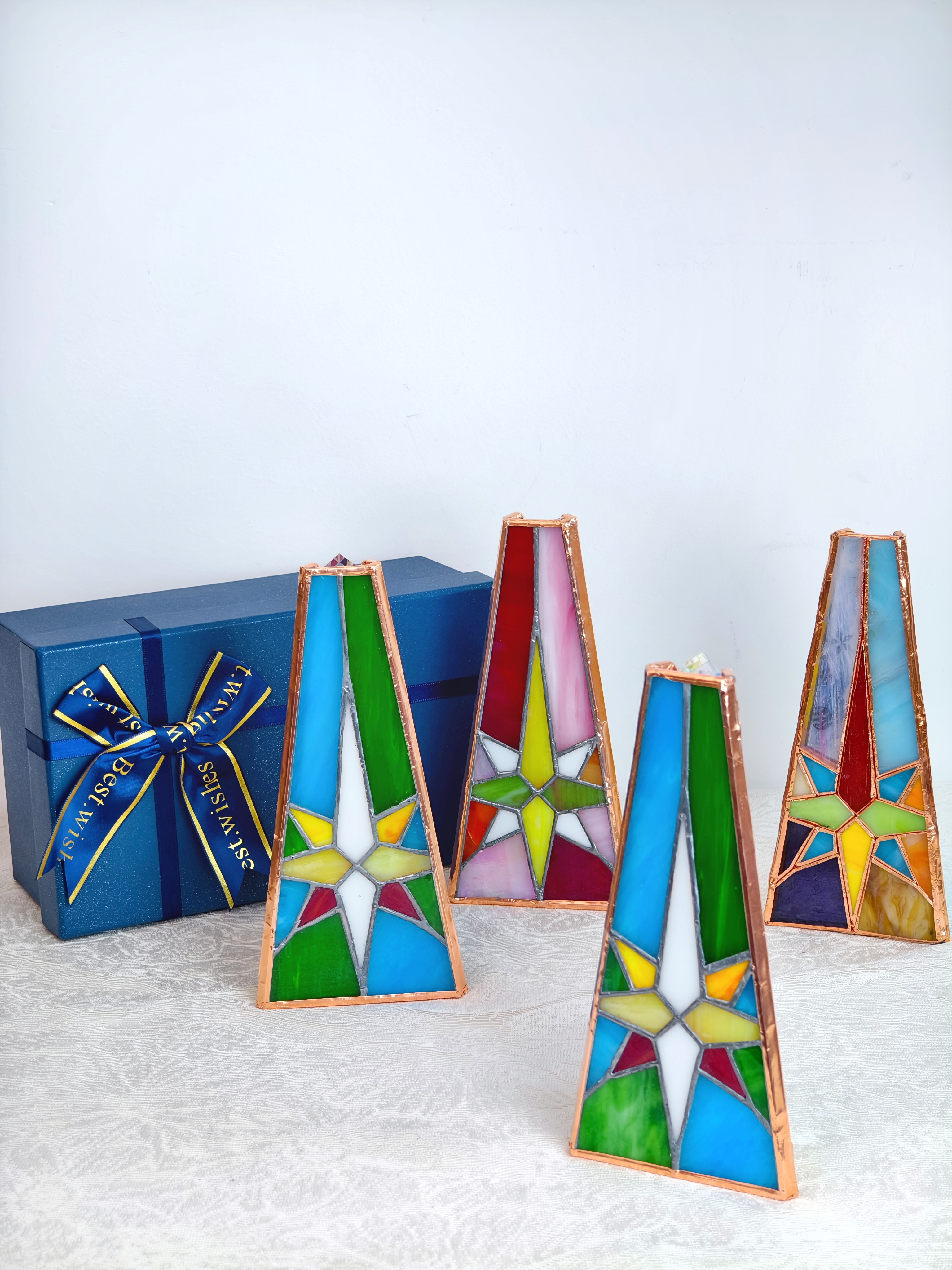 Tiffany Stained Glass Star of Bethlehem Kaleidoscope Adult Edition Handcrafted Customizable Mirrors Vintage Gift Box Ideal Birthday Gift for Boyfriend Girlfriend Men Women