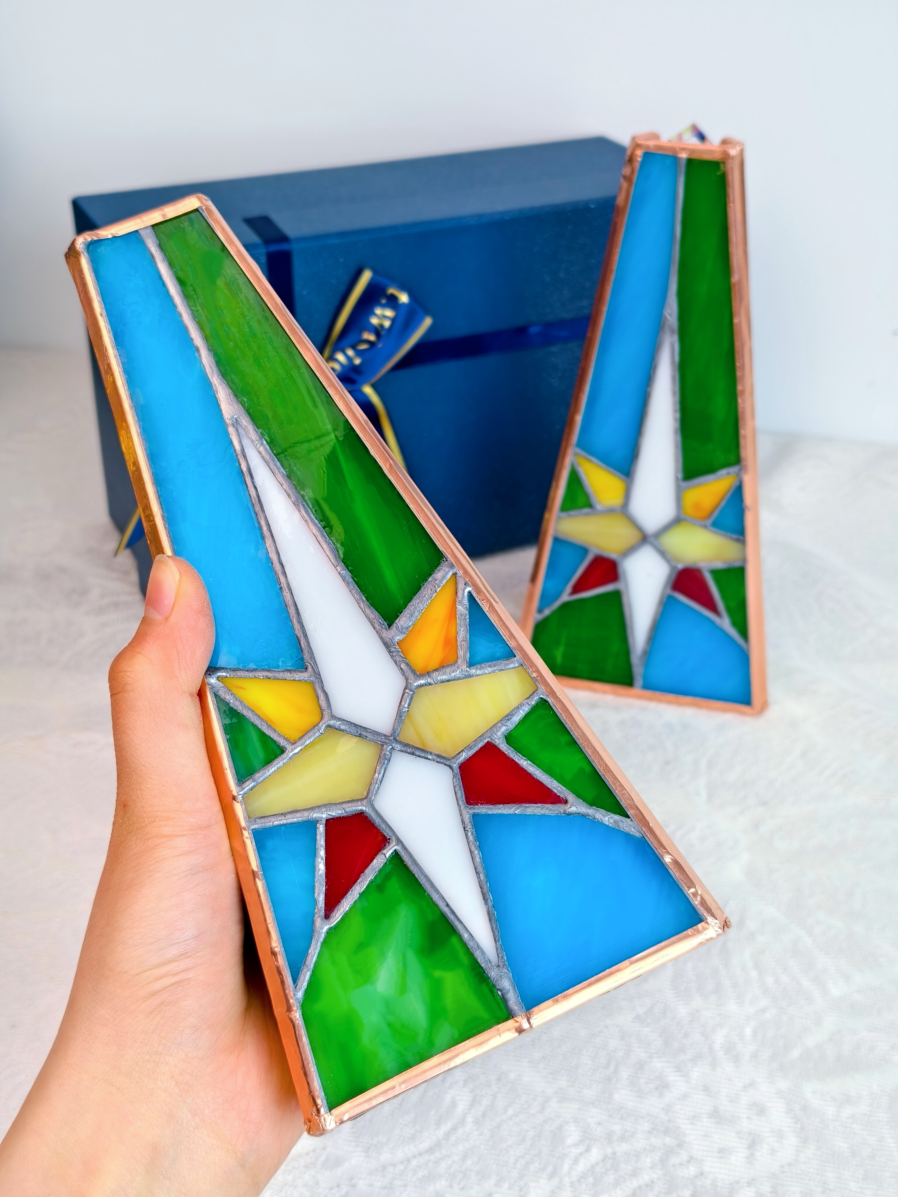 Tiffany Stained Glass Star of Bethlehem Kaleidoscope Adult Edition Handcrafted Customizable Mirrors Vintage Gift Box Ideal Birthday Gift for Boyfriend Girlfriend Men Women