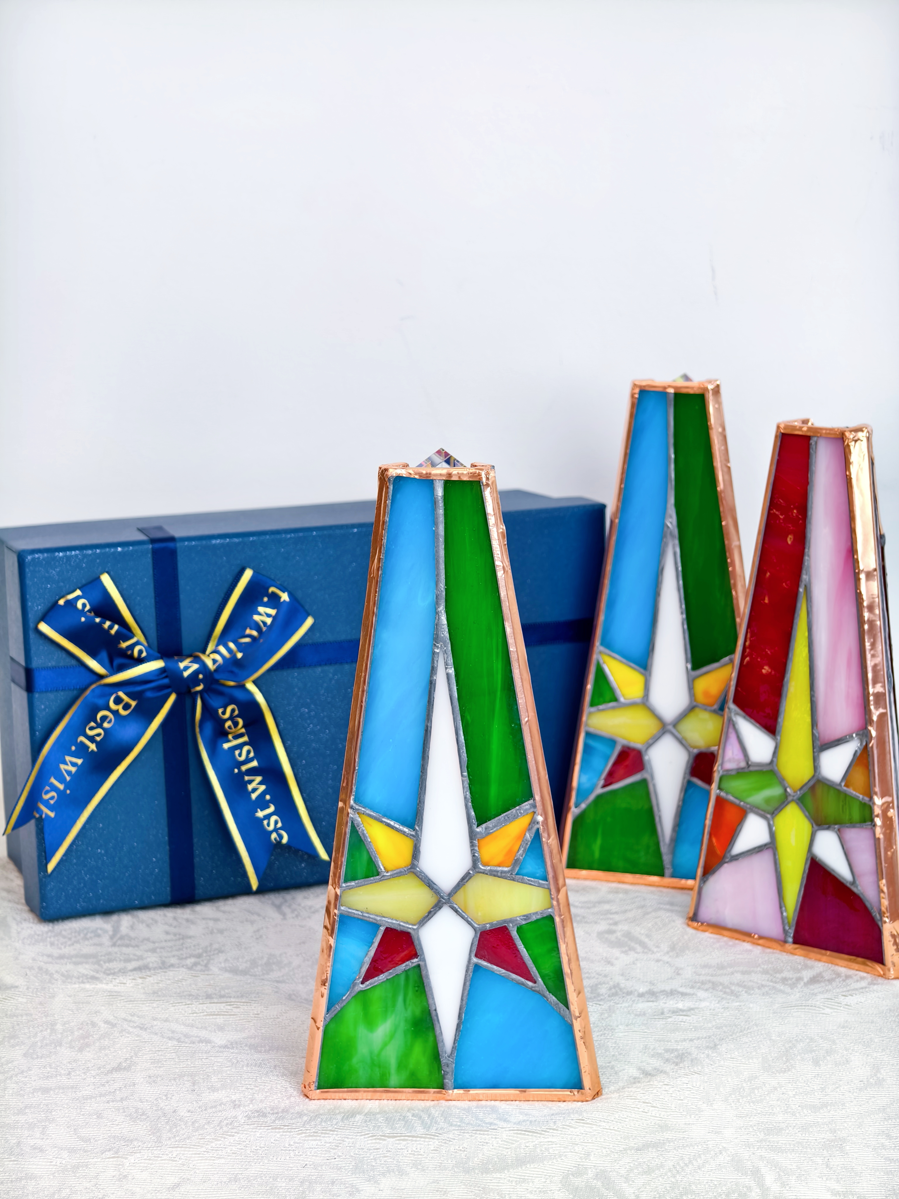 Tiffany Stained Glass Star of Bethlehem Kaleidoscope Adult Edition Handcrafted Customizable Mirrors Vintage Gift Box Ideal Birthday Gift for Boyfriend Girlfriend Men Women