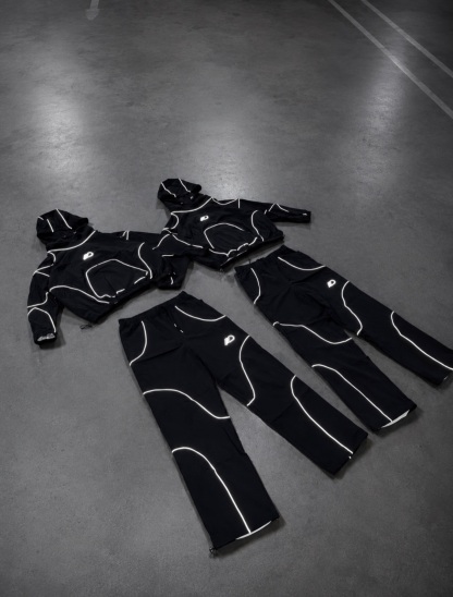 REFLECTIVE-STRIP MASK HOODIE SET