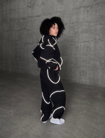 REFLECTIVE-STRIP MASK HOODIE SET