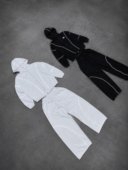 REFLECTIVE-STRIP MASK HOODIE SET