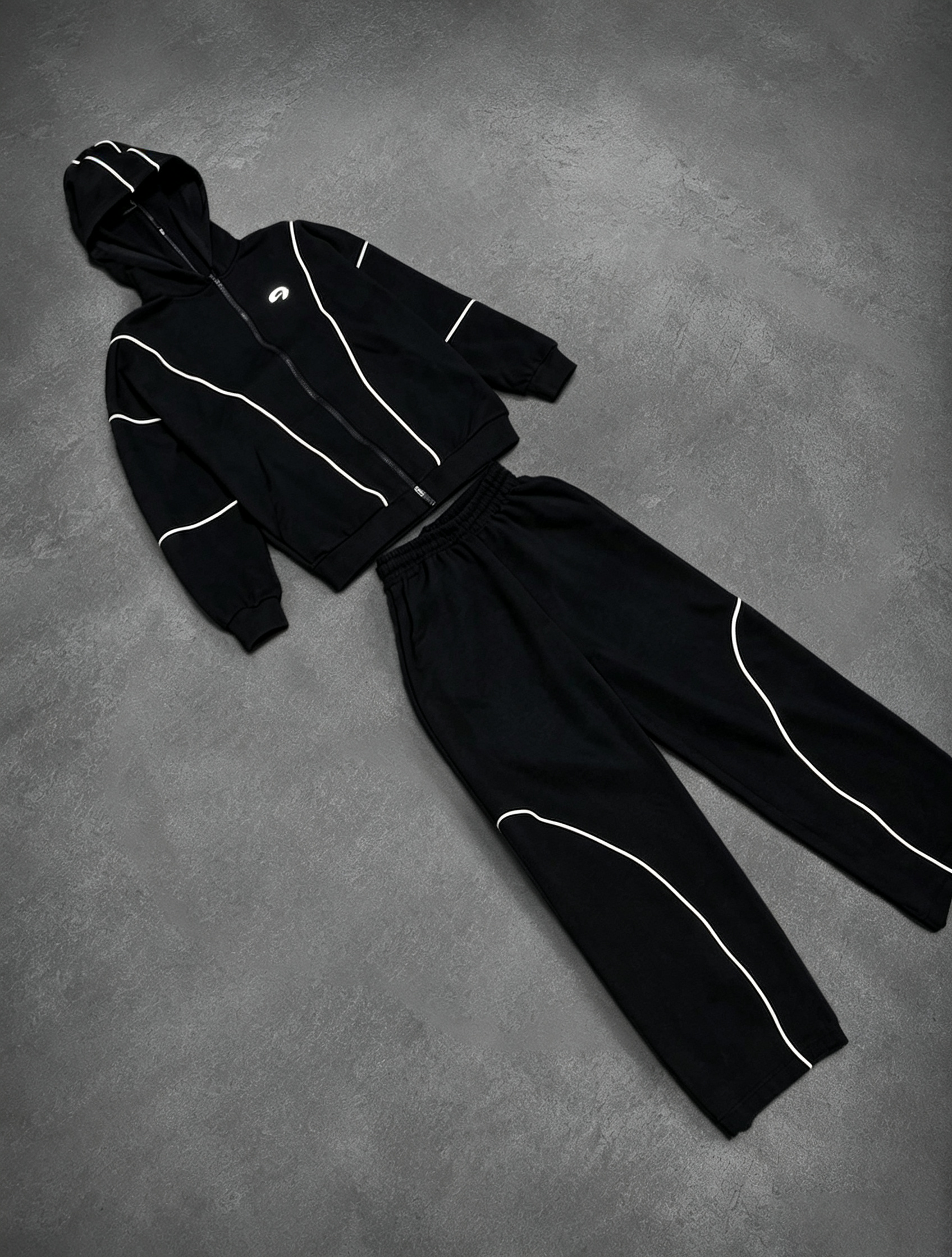 REFLECTIVE-STRIP MASK HOODIE SET