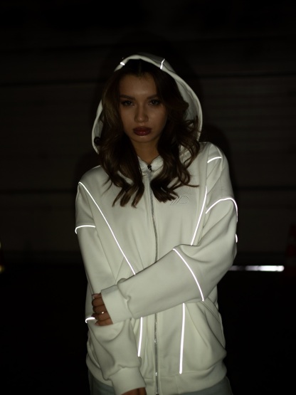 REFLECTIVE-STRIP MASK HOODIE