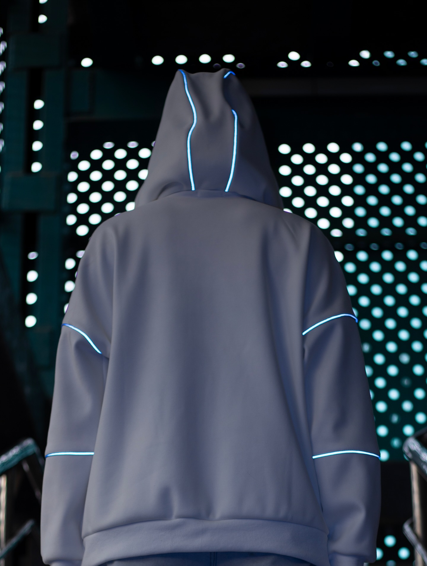 REFLECTIVE-STRIP MASK HOODIE