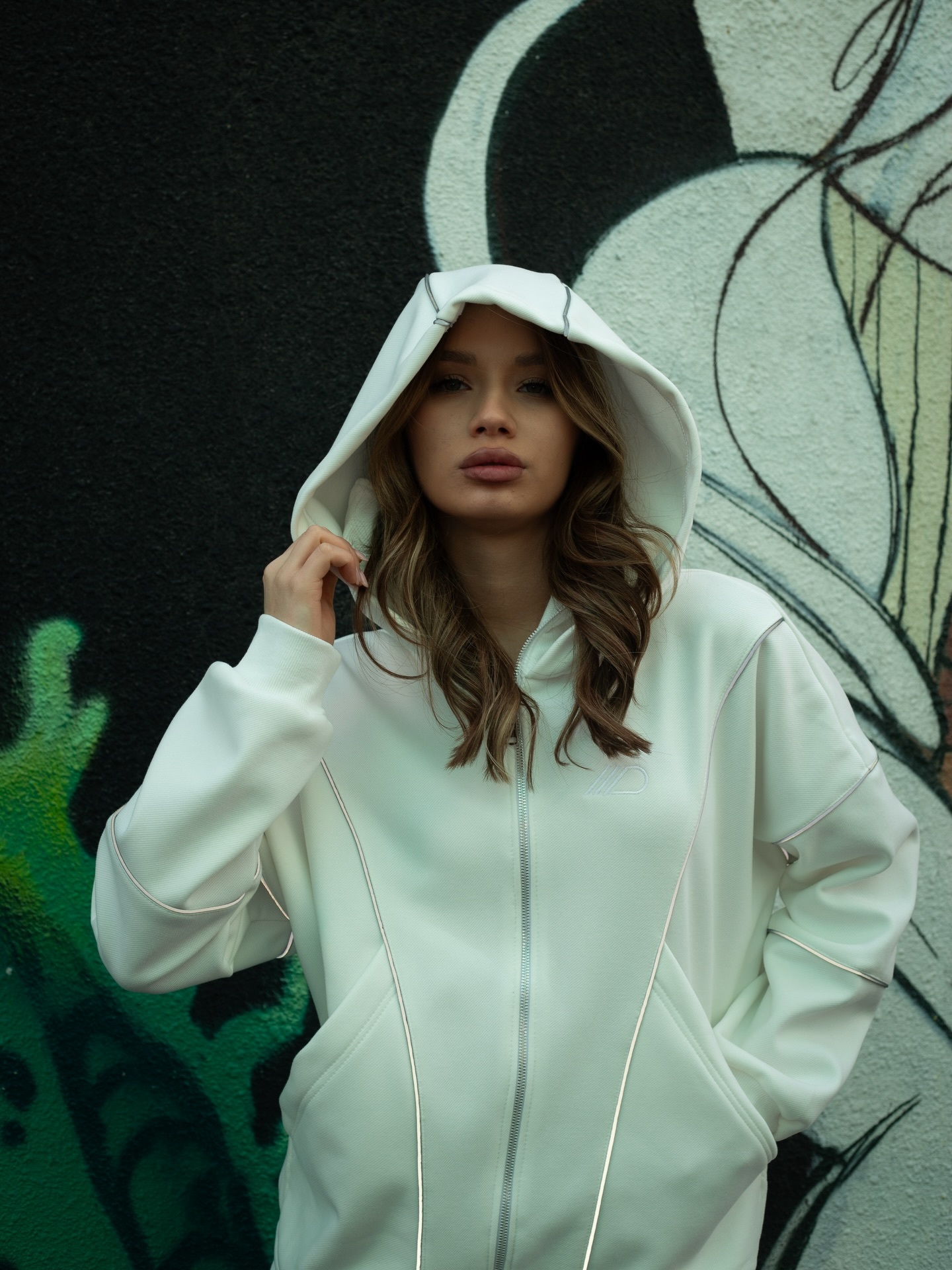 REFLECTIVE-STRIP MASK HOODIE