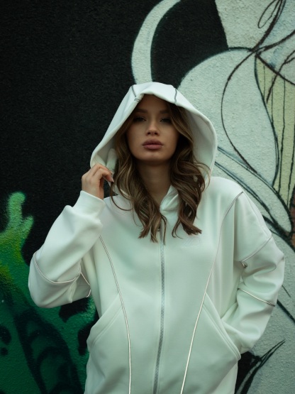 REFLECTIVE-STRIP MASK HOODIE