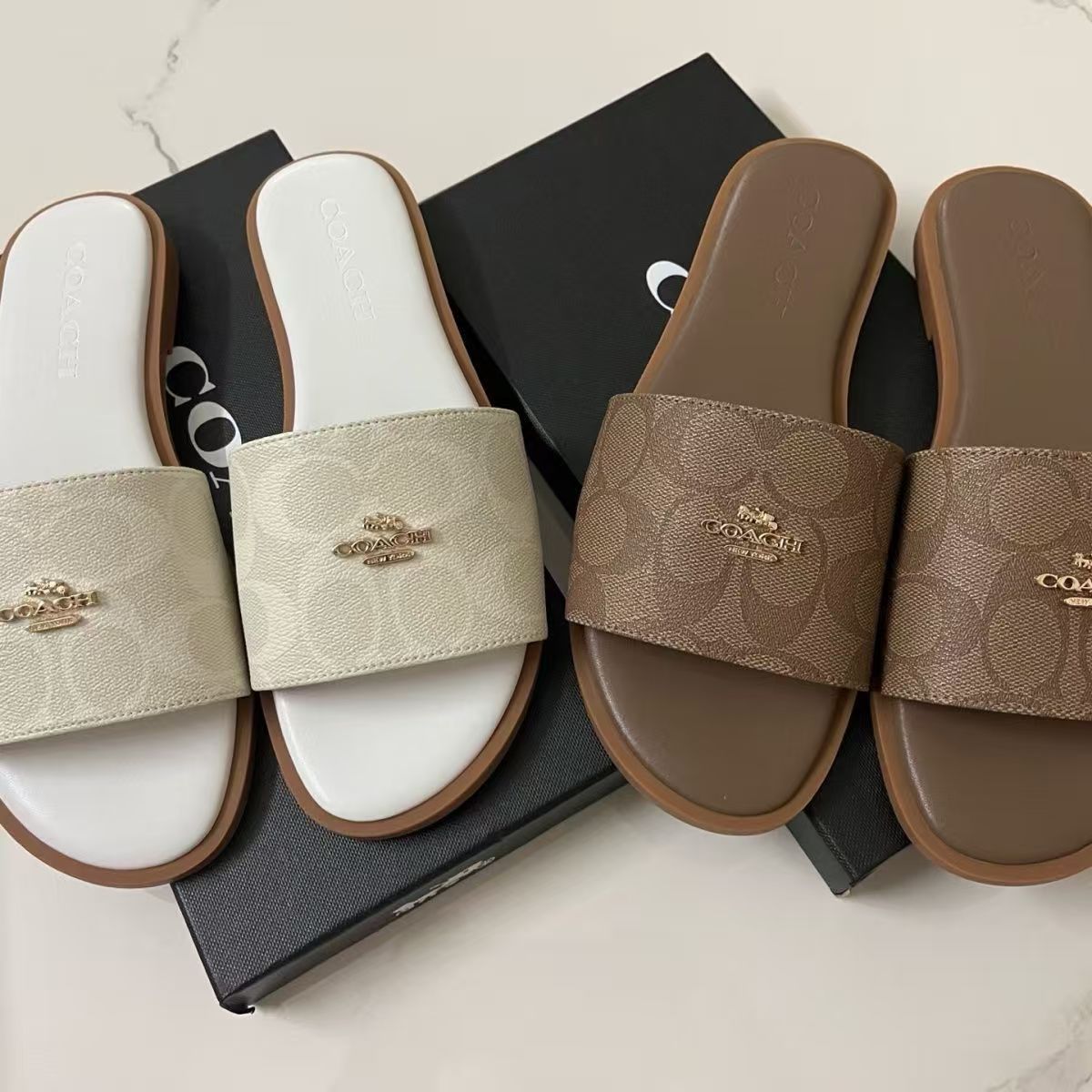 Round-toe retro flip-flops