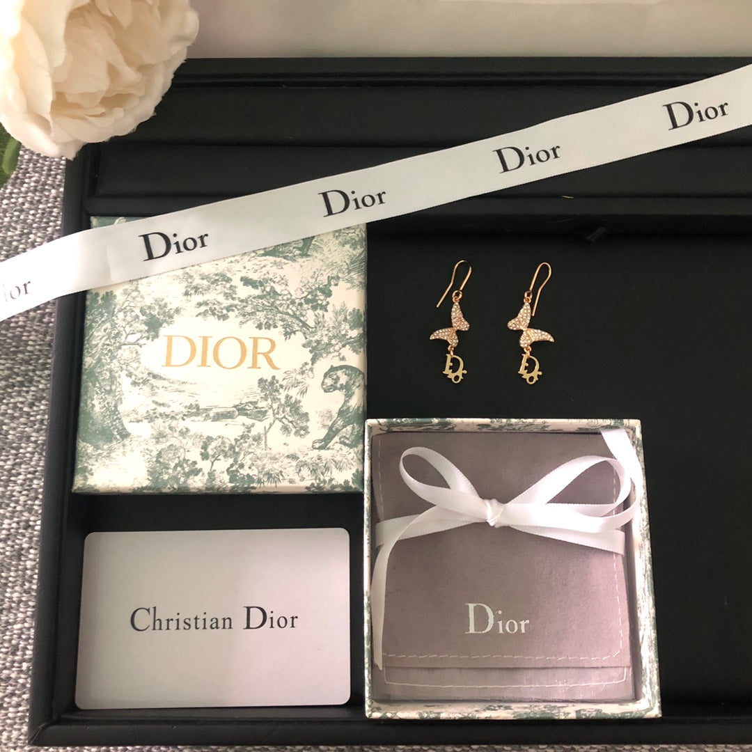 DI* butterfly diamond earrings