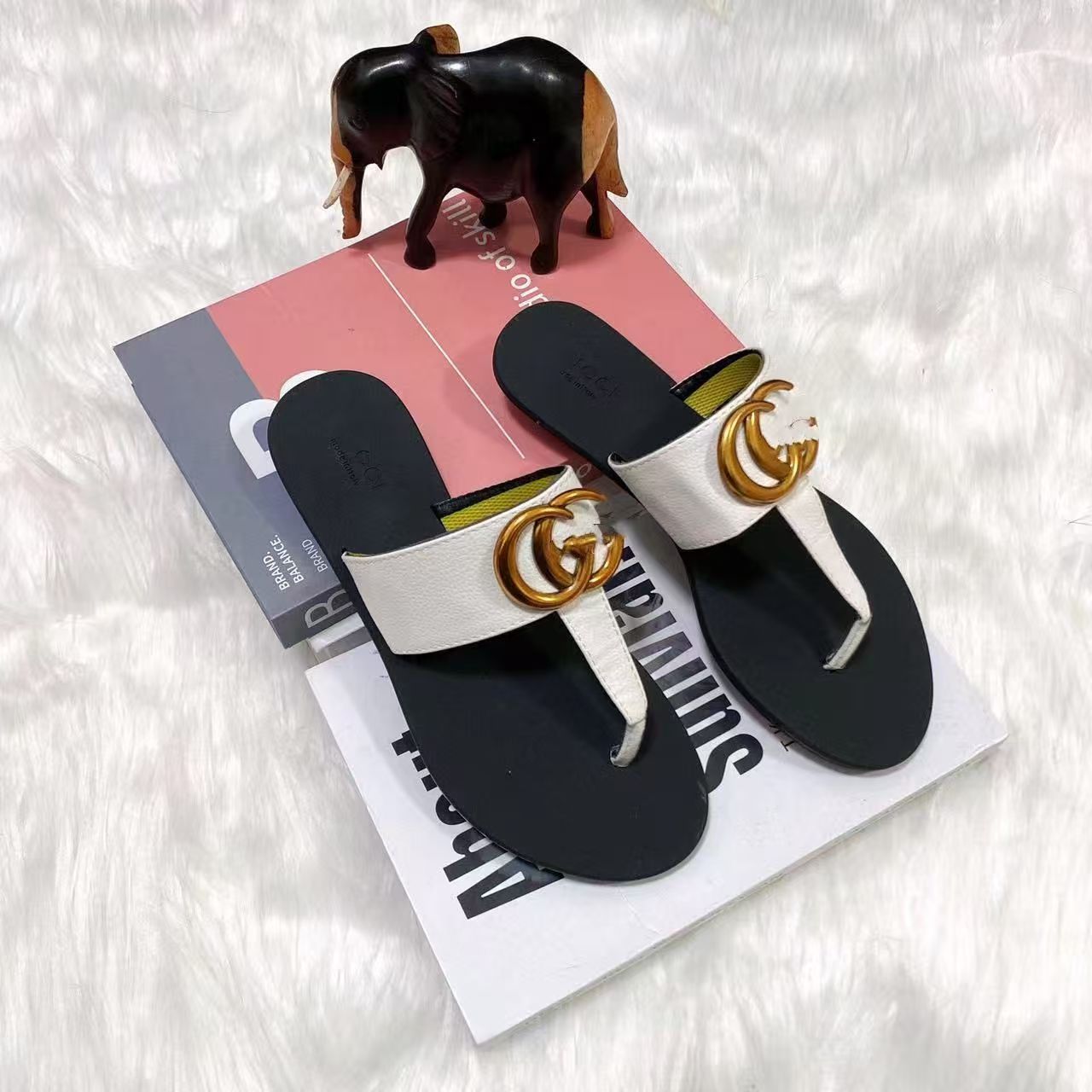 Letter-decorated flip-flops