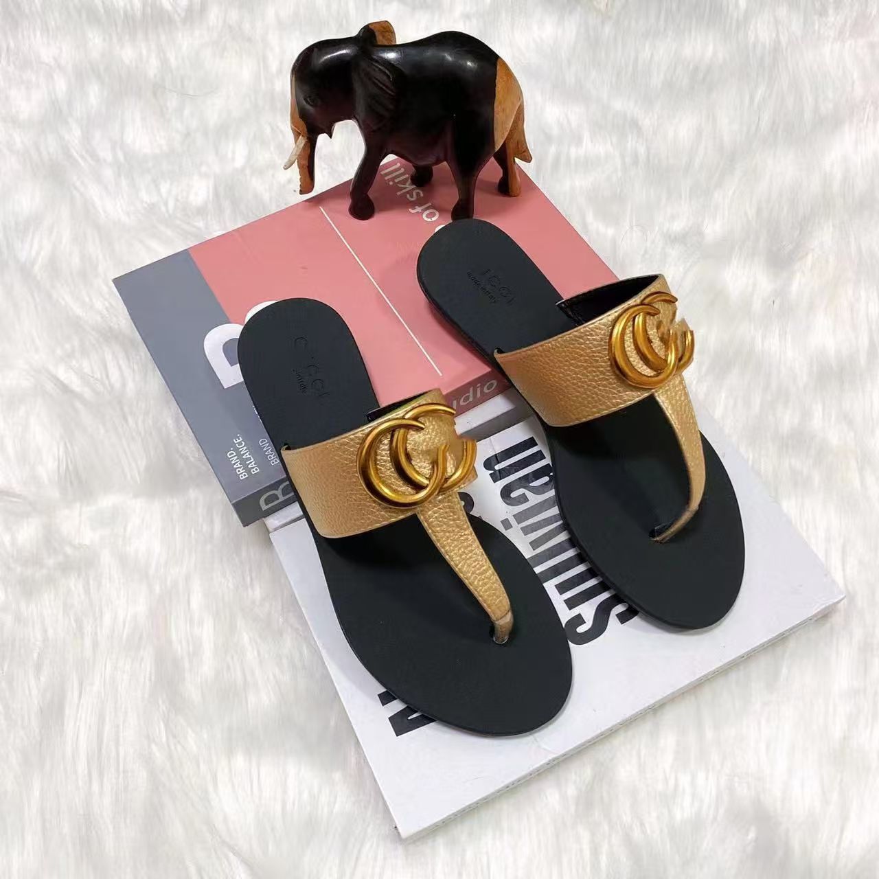 Letter-decorated flip-flops